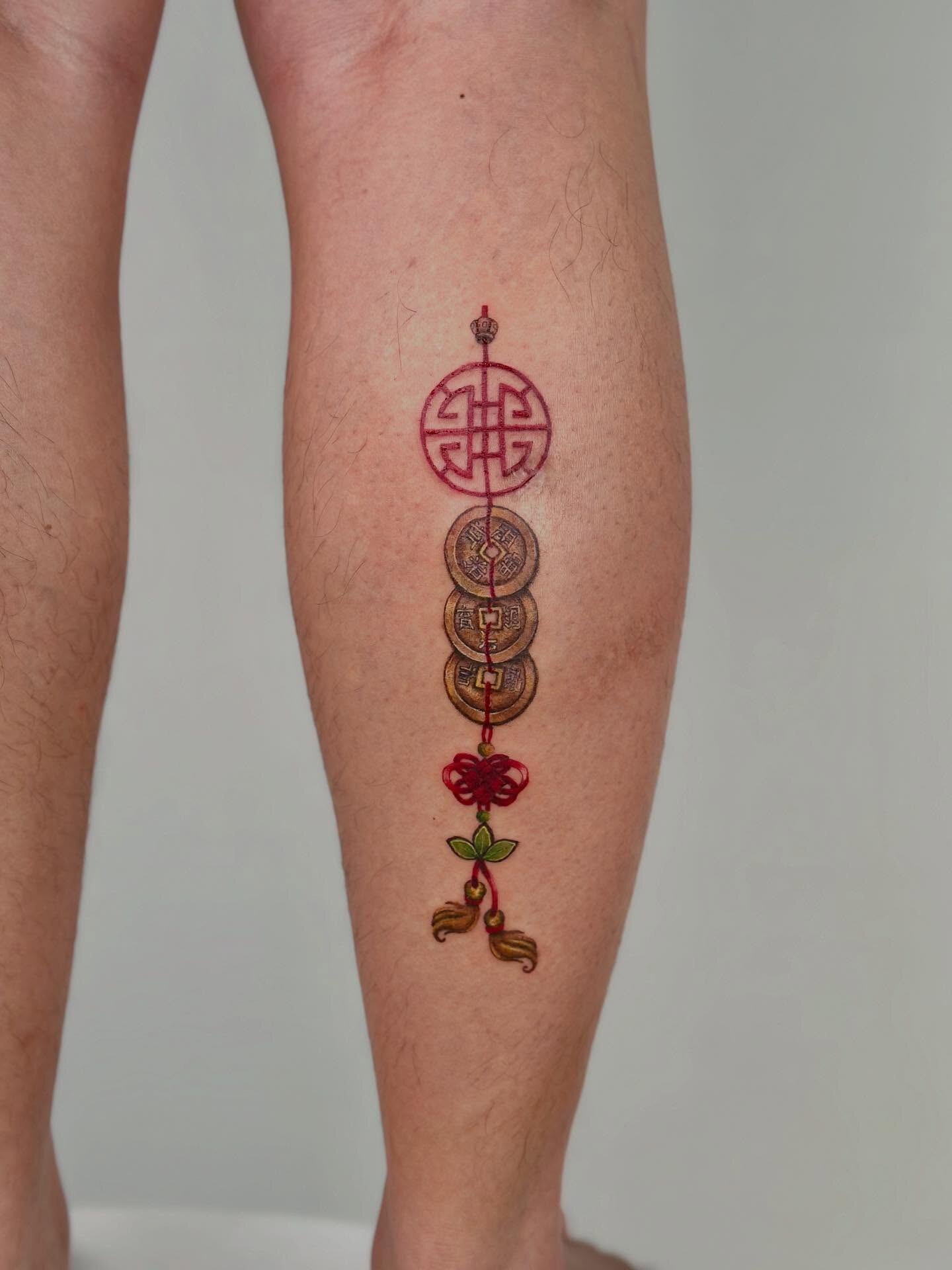 Fortune in One Line, tattoo by Solana