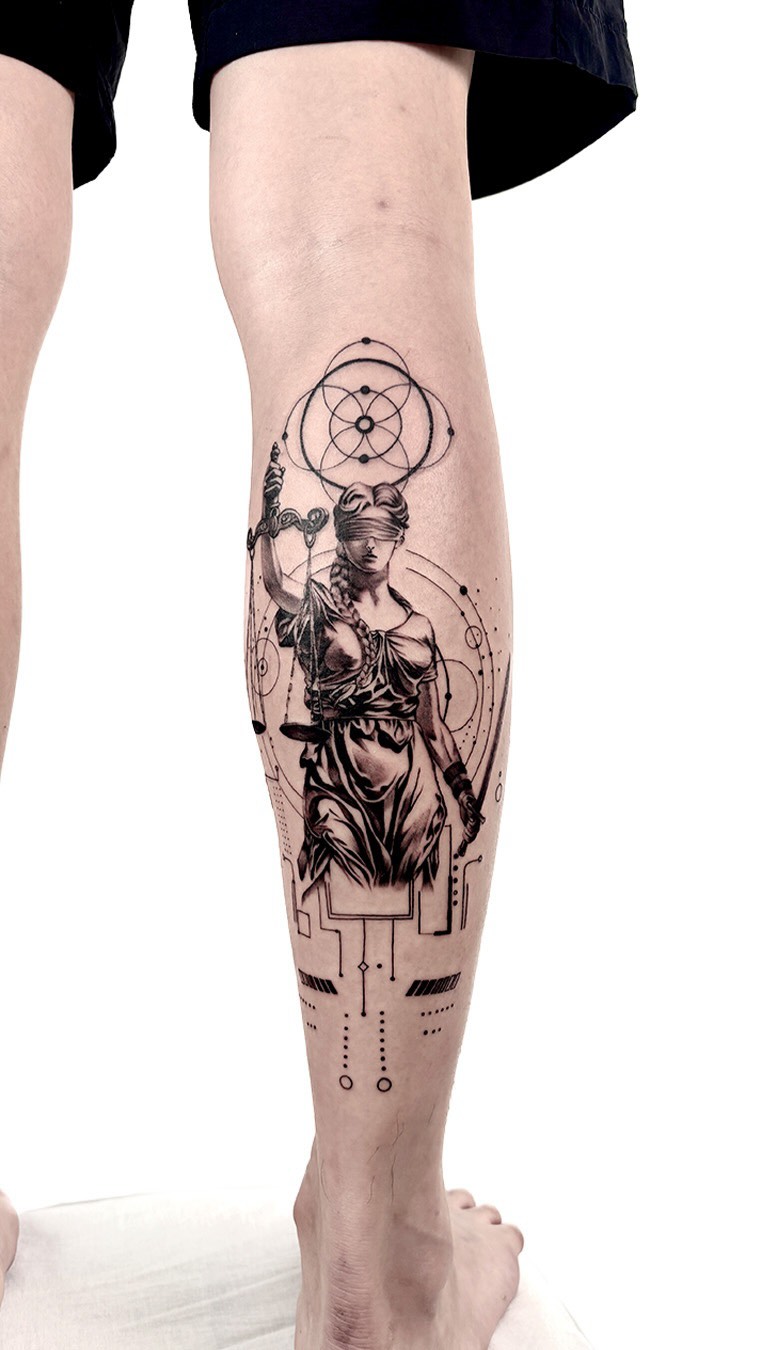 Justice Without Fear, tattoo by Onggoman
