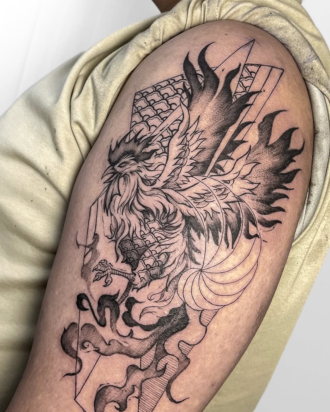 Rooster Zodiac, tattoo by Vix Cassano